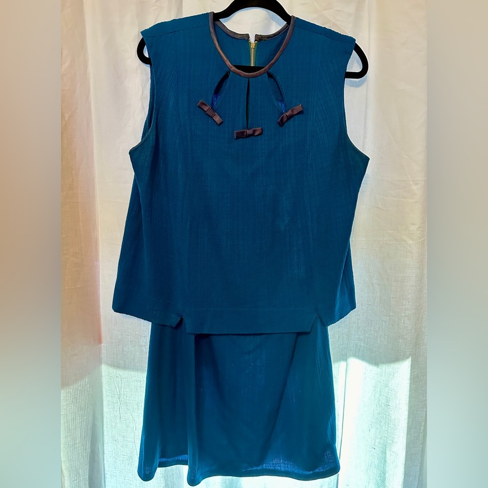 Blue 1960s skirt and top set